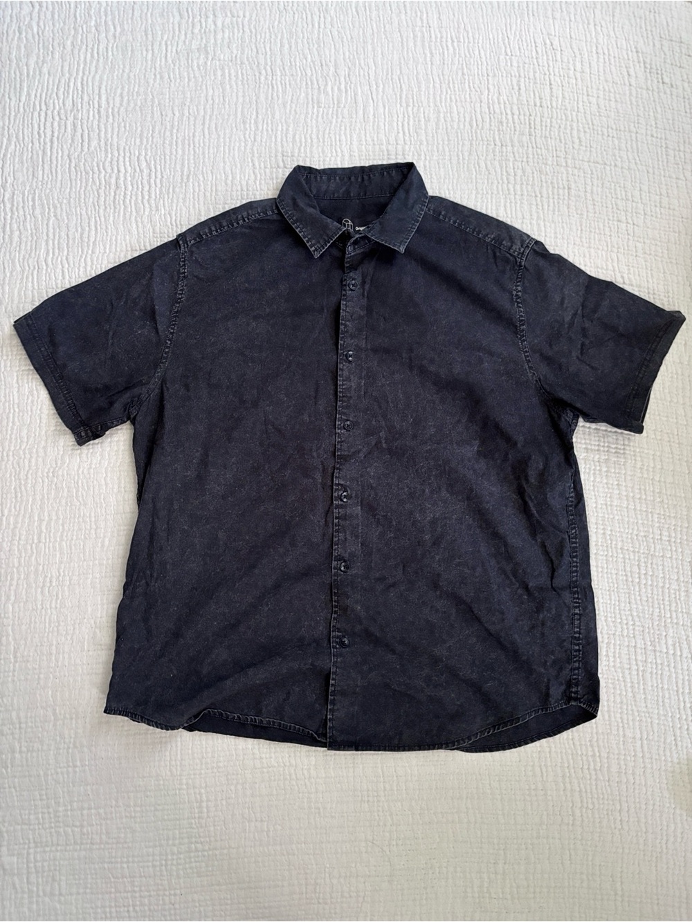 Original Use Cotton Button Up Short Sleeve Shirt Black Men’s Size L